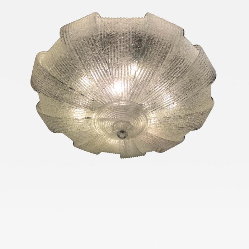 Italian Murano Glass Leaves Modern Flush Mount or Ceiling Light