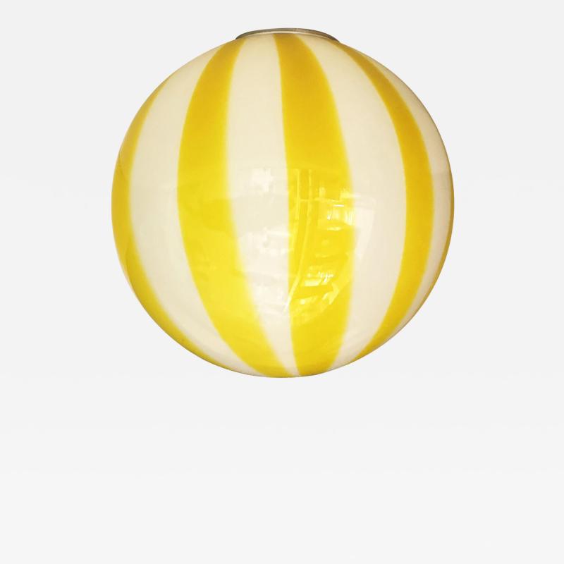 Italian Murano Glass Swirlings Sphere Flush Mount in 70s Style