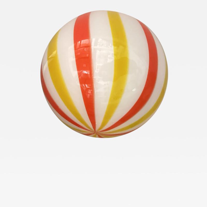 Italian Murano Glass Swirlings Sphere Flush Mount in 70s Style