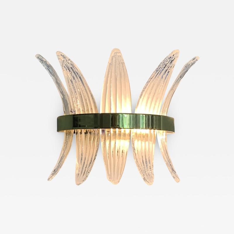 Italian Murano glass palmetta wall sconce Murano glass