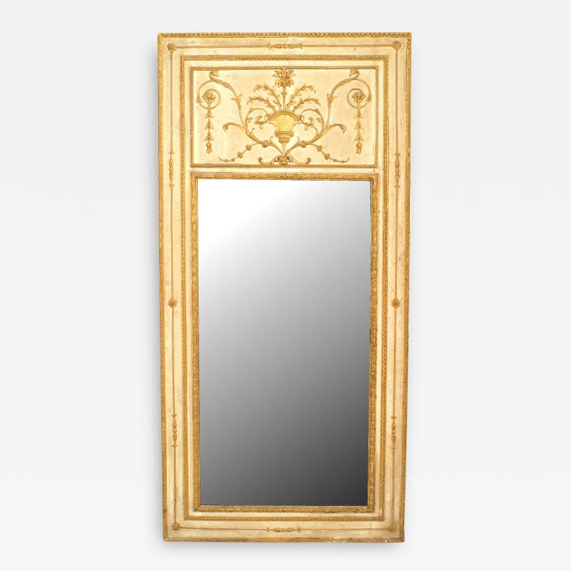 Italian Neo Classic Painted Trumeau Wall Mirror