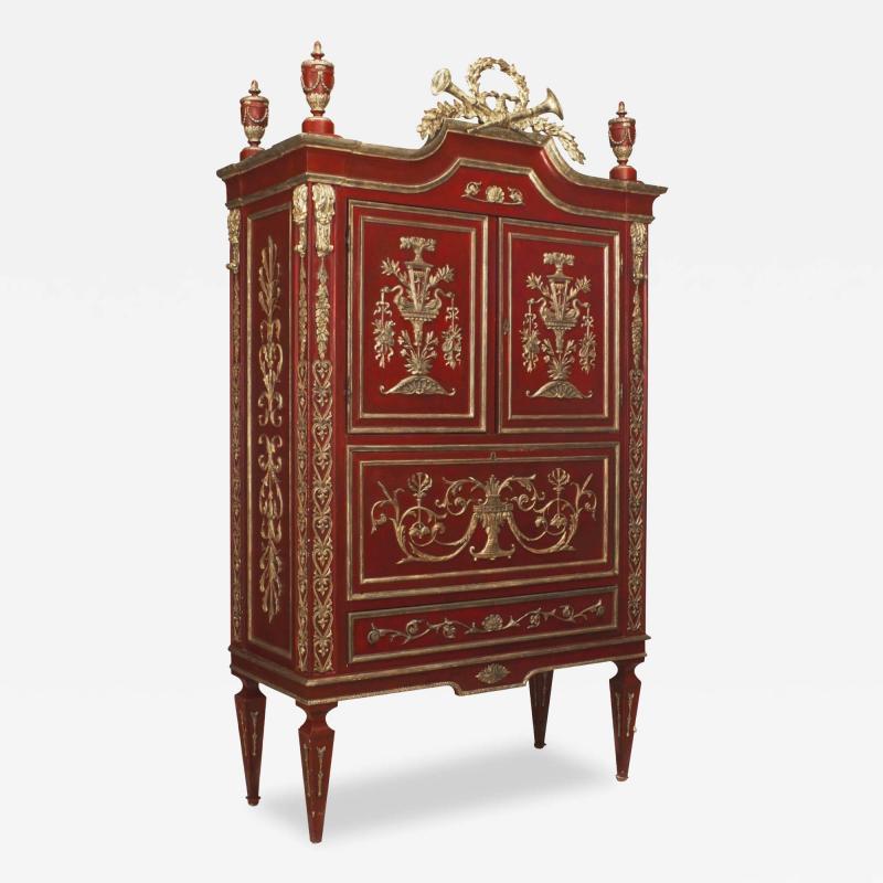 Italian Neo Classic Style Scarlet Armoire