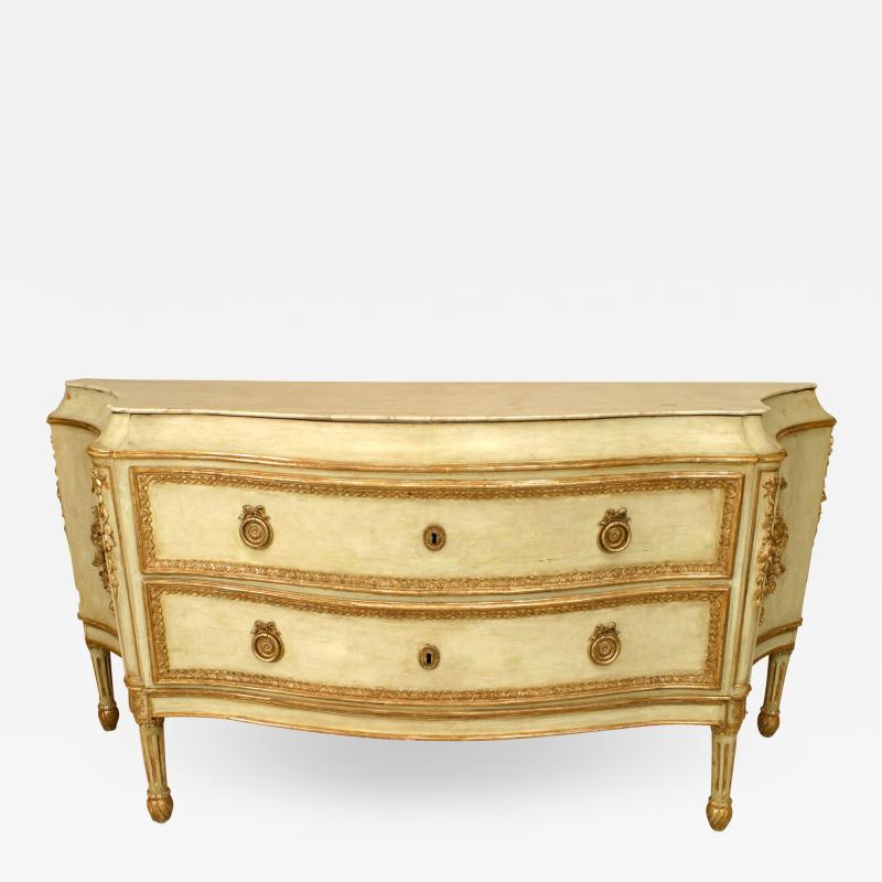 Italian Neo classic 18th Cent Painted Monumental Commode