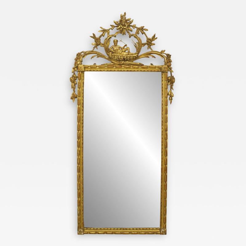 Italian Neoclassic Gilt Wood Filigree Wall Mirror