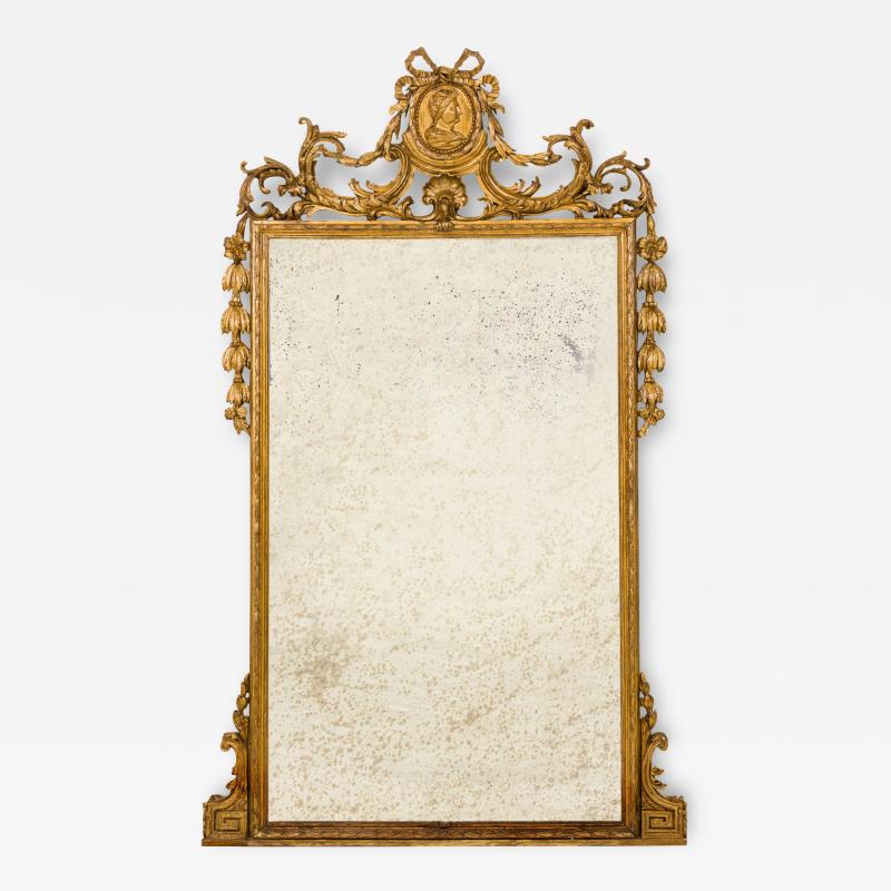 Italian Neoclassic Gilt Wood Wall Mirror 1