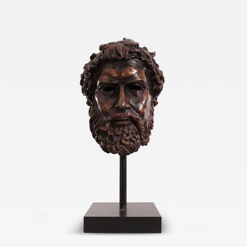 Italian Neoclassic Style Bronze Poseidon Bust