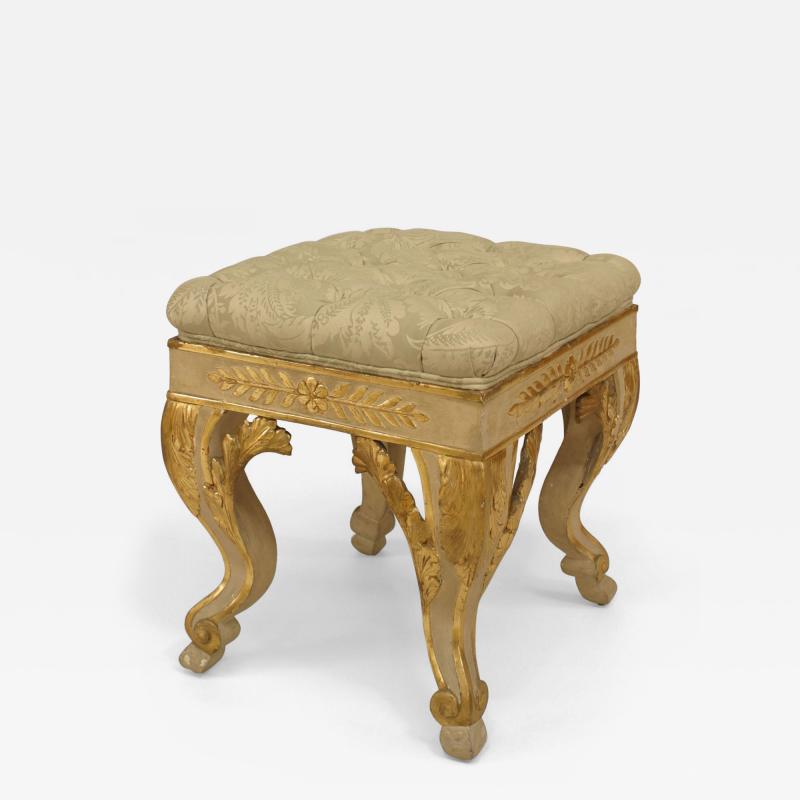 Italian Neoclassic Style Upholstered Stool