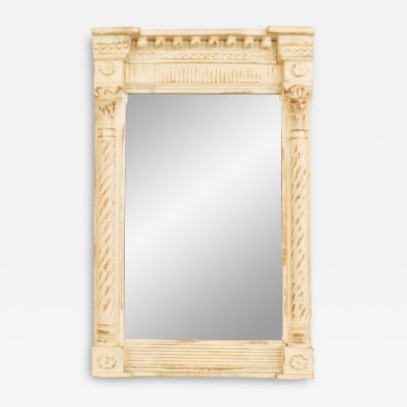 Italian Neoclassic Style White and Gold Painted Wall Mirror