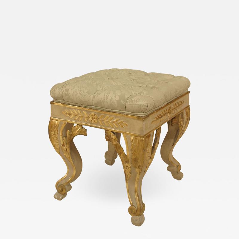 Italian Neoclassic Upholstered Stool
