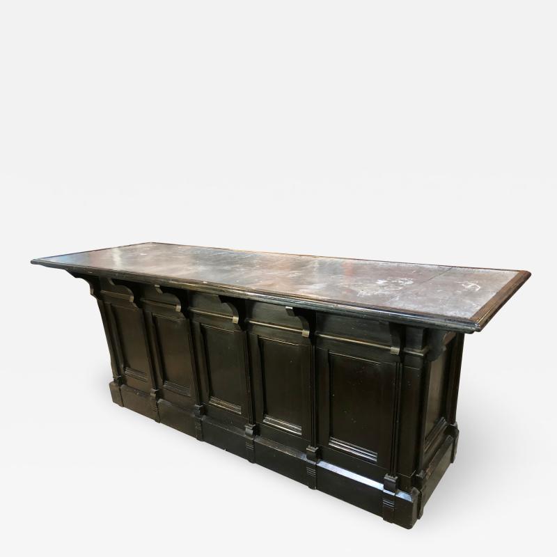 Italian Neoclassical Executive Writing Desk with Zinc Top circa 1960s