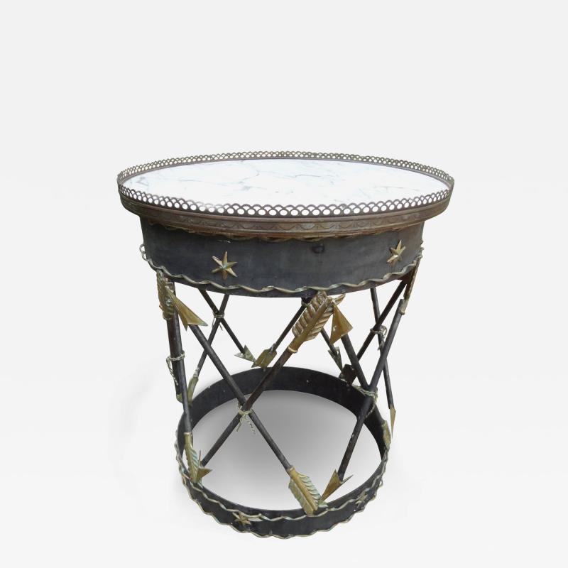 Italian Neoclassical Style Iron and Tole Table with Arrows