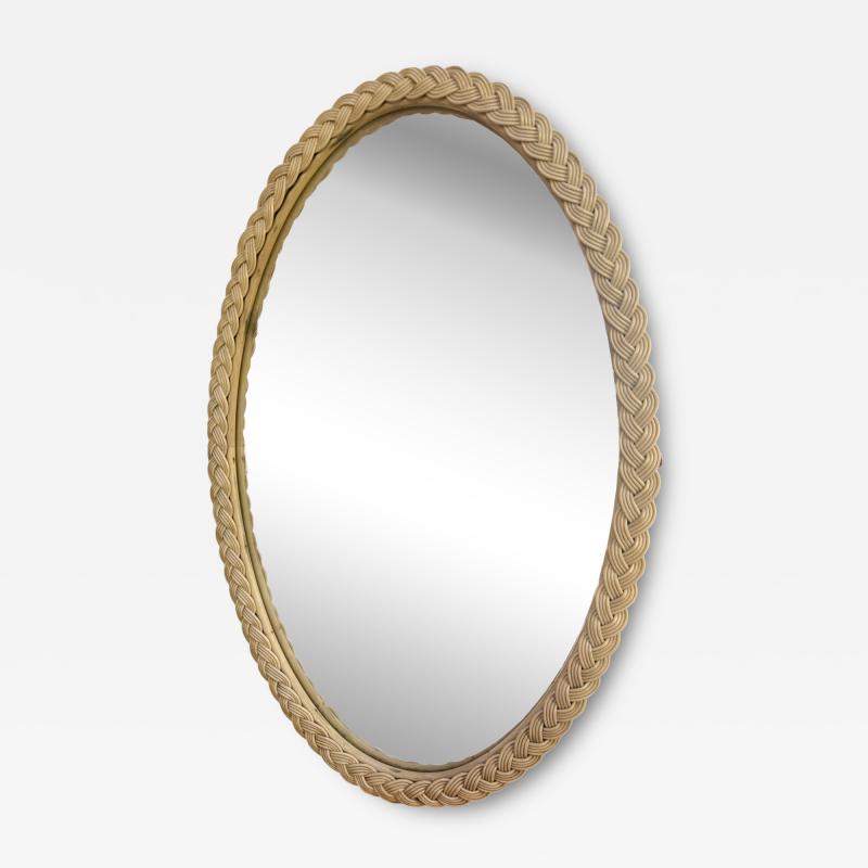 Italian Oval Rope Frame Mirror 1970s
