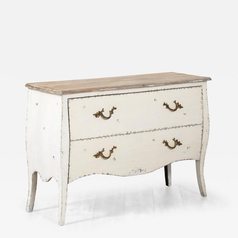 Italian Painted Two Drawer Rococo Commode