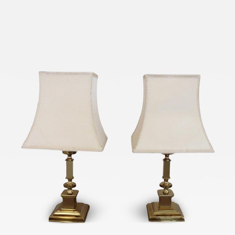 Italian Pair of Golden Bedside Lamps 1970s