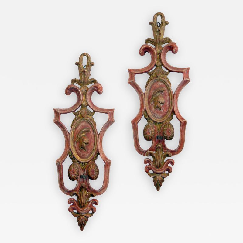 Italian Pair of Painted and Giltwood sconces