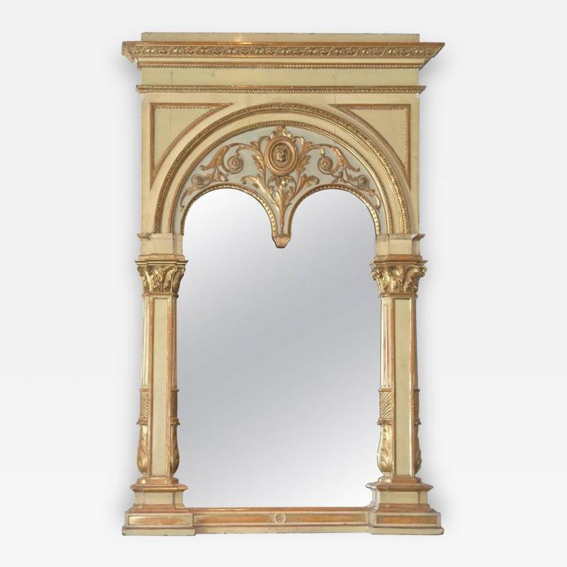 Italian Parcel Gilt and Painted Pier Mirror