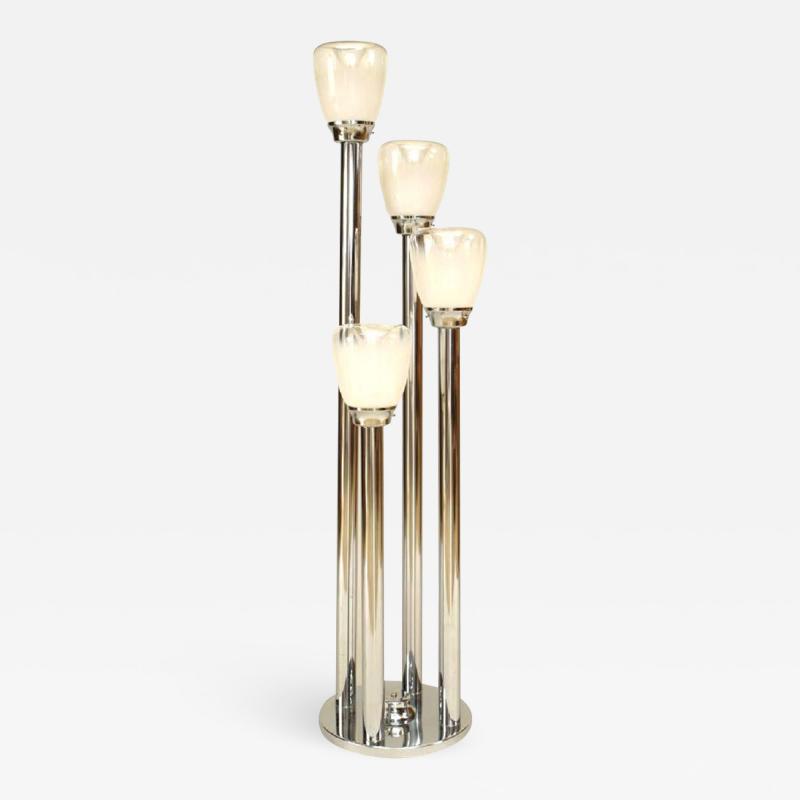 Italian Phantom Design Chrome and Murano Glass Floor Lamp