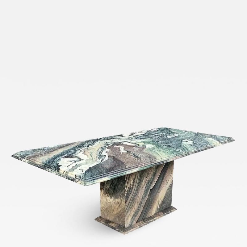 Italian Post Modern Dining Table Rectangle Top Exotic Cipollino Ondulato Marble