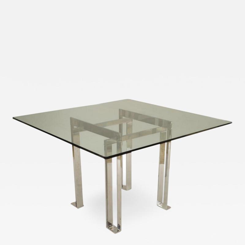 Italian Post War Design Metal and Glass Table