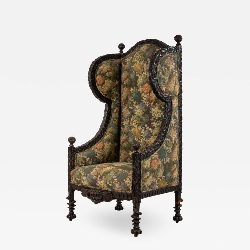 Italian Renaissance Floral Wing Chair