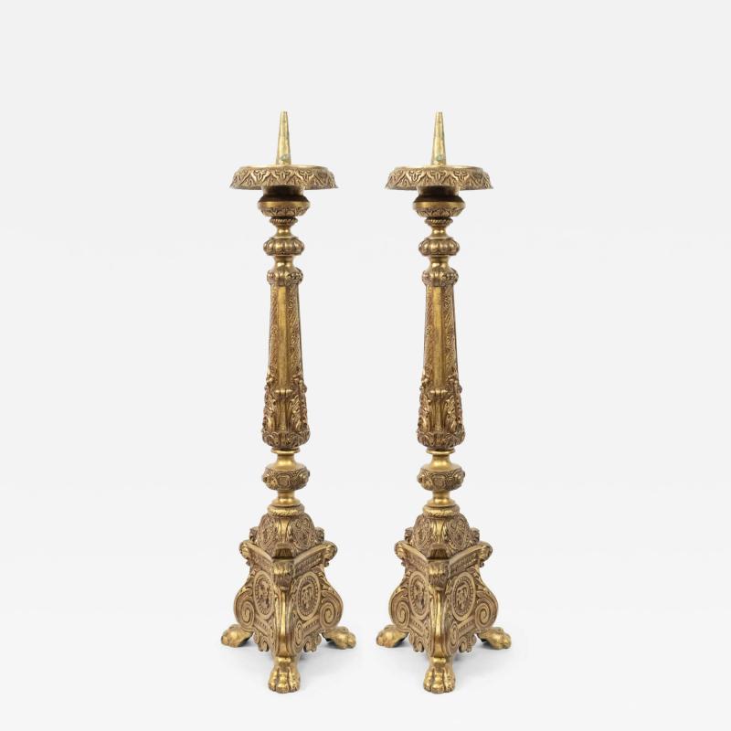 Italian Renaissance Gilt Altar Candlesticks
