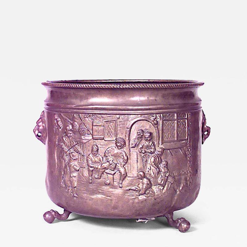 Italian Renaissance Hammered Brass Pot