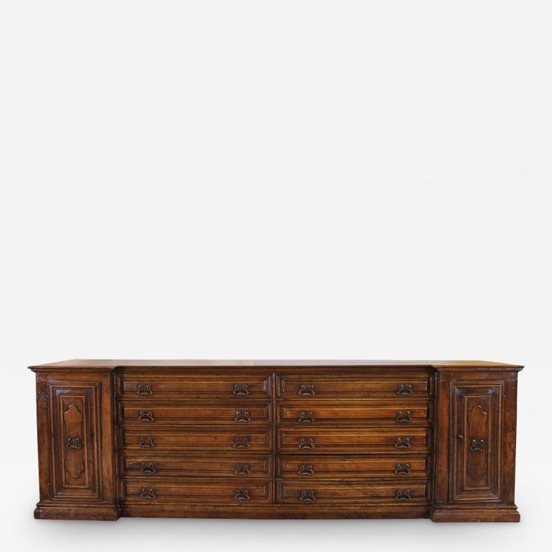 Italian Renaissance Sacristy Buffet Credenza In Walnut