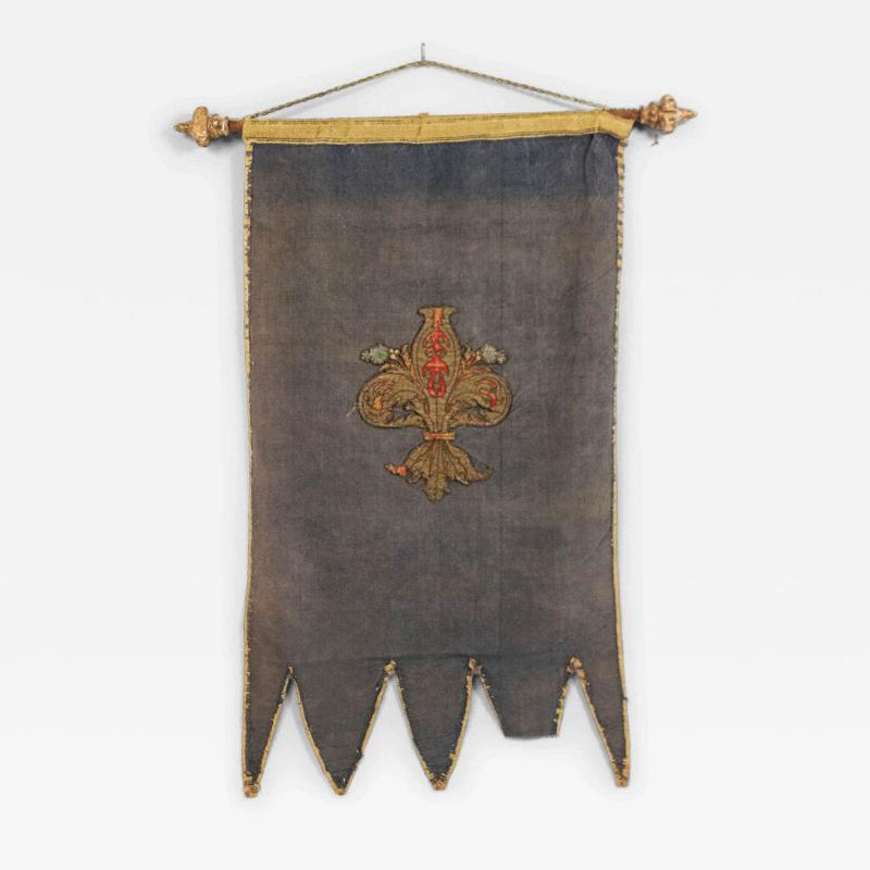 Italian Renaissance Style Blue Velvet Banner