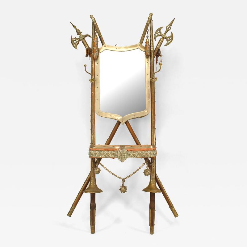 Italian Renaissance Style Halbert Spear and Mirror Hatrack