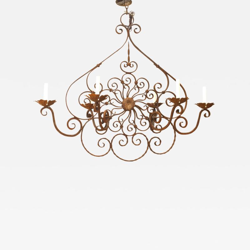 Italian Renaissance Style Wrought Iron Chandelier