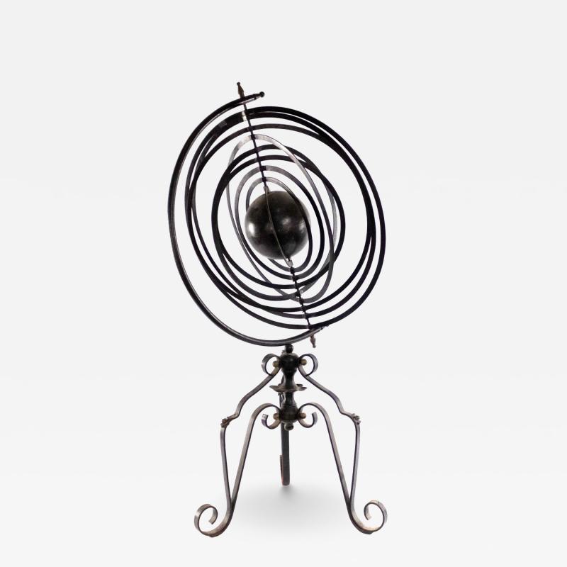 Italian Renaissance Style Wrought Iron Floor Armillary Globe