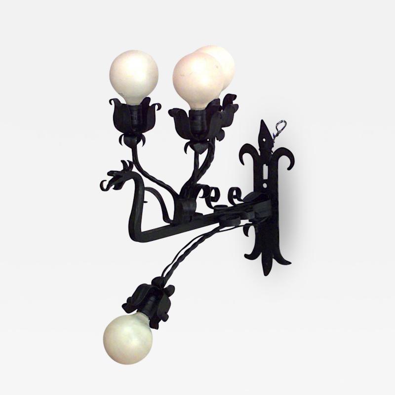 Italian Renaissance Style Wrought Iron Wall Sconces