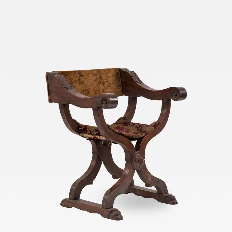 Italian Renaissance Walnut Arm Chair