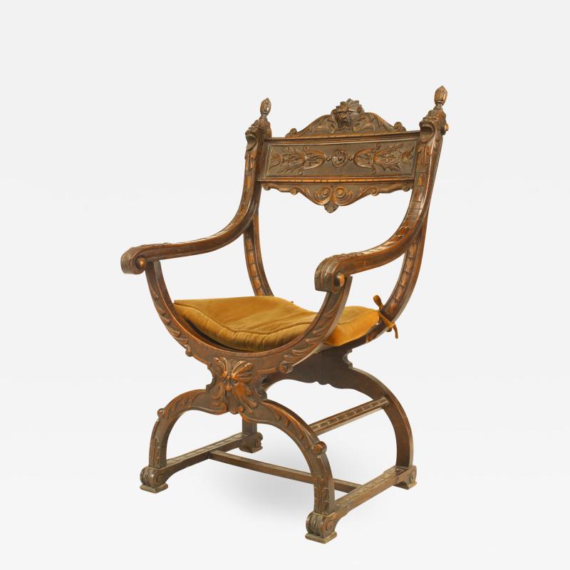 Italian Renaissance Walnut Arm Chair