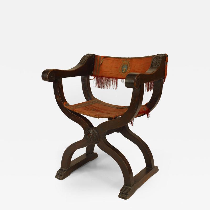 Italian Renaissance Walnut Arm Chair