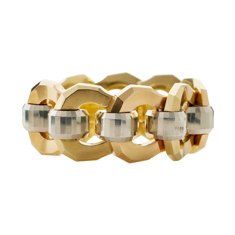 Italian Retro 18K Tri color Gold Bracelet