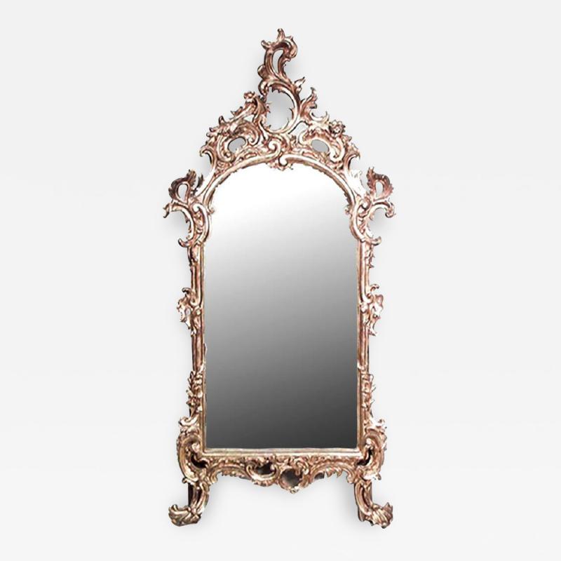 Italian Rococo Carved Gilt Filigree Wall Mirror