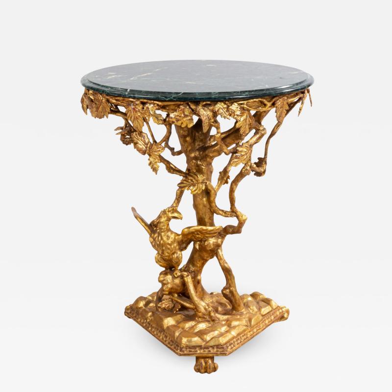 Italian Rococo Gilt Floral End Table