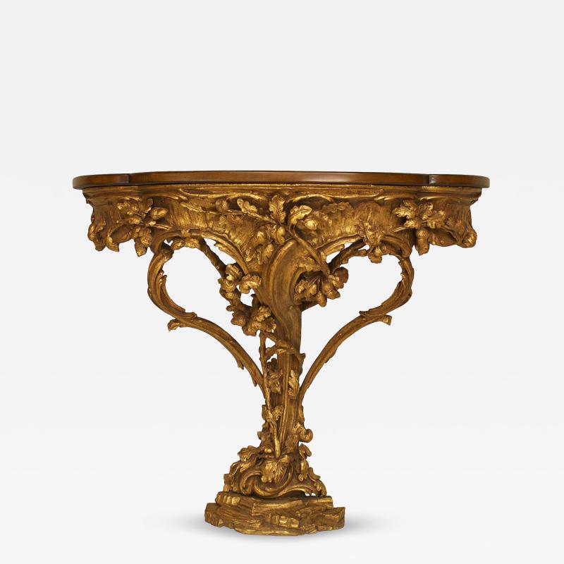 Italian Rococo Gilt Wood Console Table