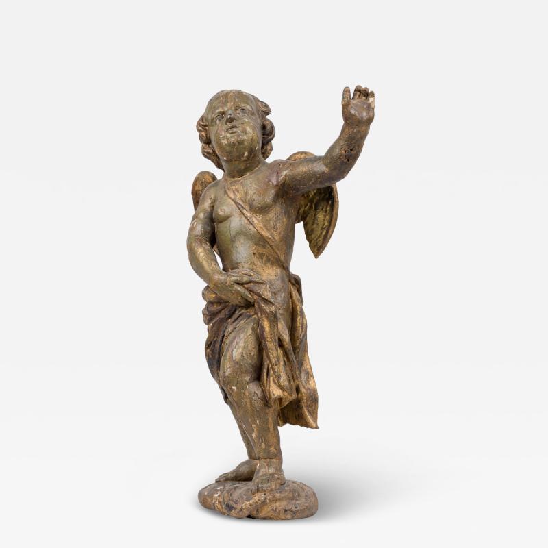 Italian Rococo Gold Painted Cupid