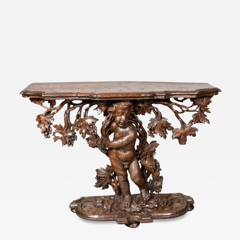 Italian Rococo Pine Console Table