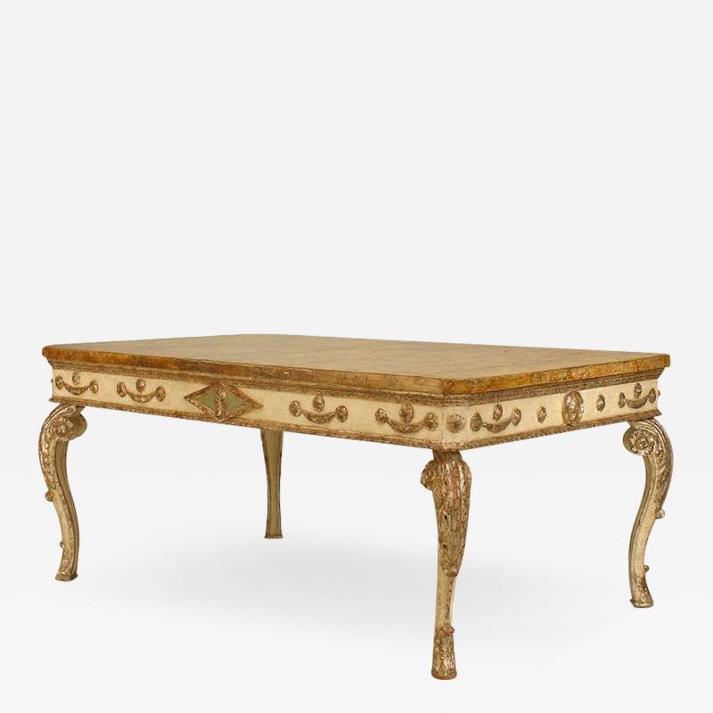 Italian Rococo Style 18th Century Faux Marble Center Table