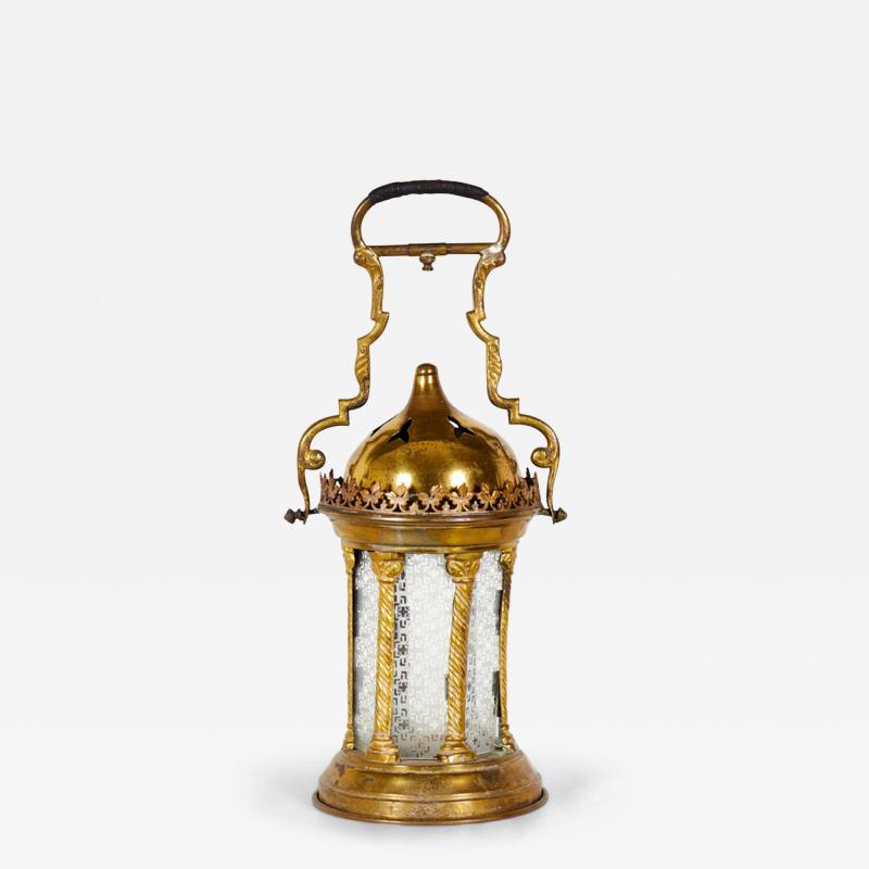 Italian Rococo Style Brass Hand Lantern