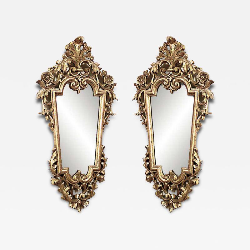Italian Rococo Style Gilt Carved Wall Mirrors