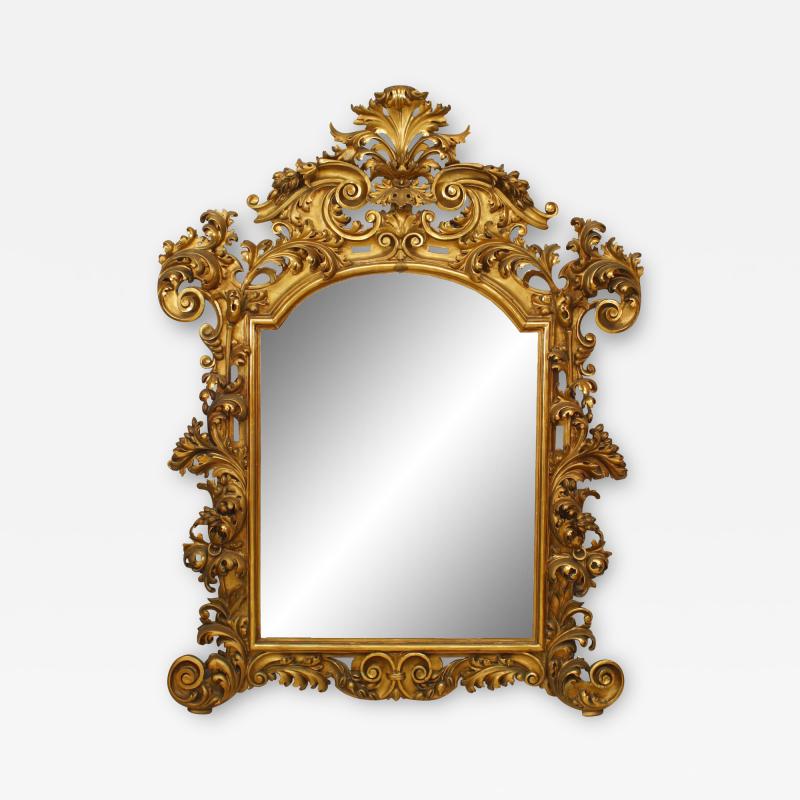 Italian Rococo Style Gilt Filigree Wall Mirror
