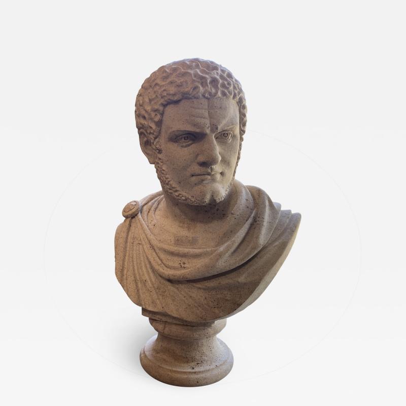 Italian Stone Bust of the Roman Emperor Caracalla circa 1950