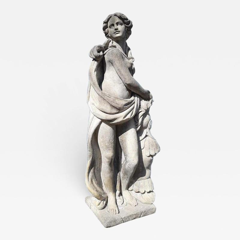 Italian Stone Garden Sculptures of Roman Mythological Subject Minerva