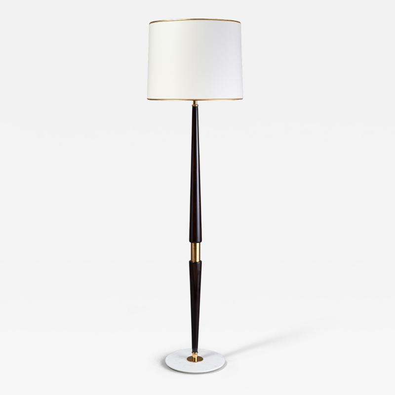 Italian Tapered Wood Floor Lamp 1950s
