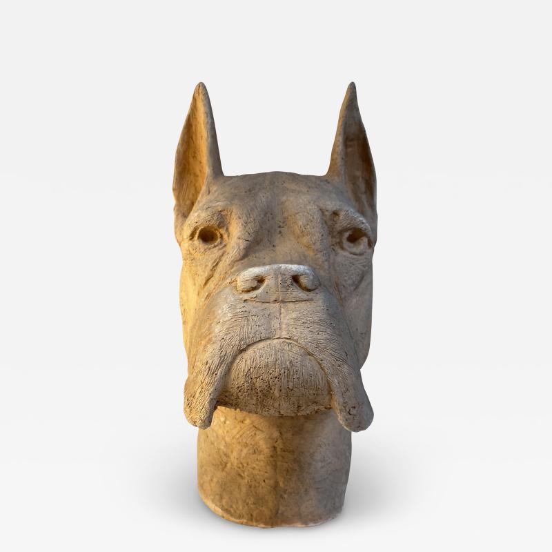 Italian Terracotta Cane Corso Sculpture 1980