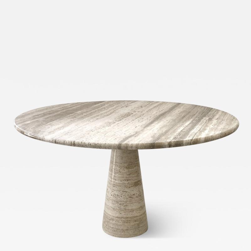 Italian Travertine Round Dining Table c 1970